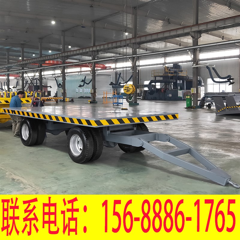 河南新乡牵引平板车叉车运输周转挂车农用K铁板托盘工地后挂式拖