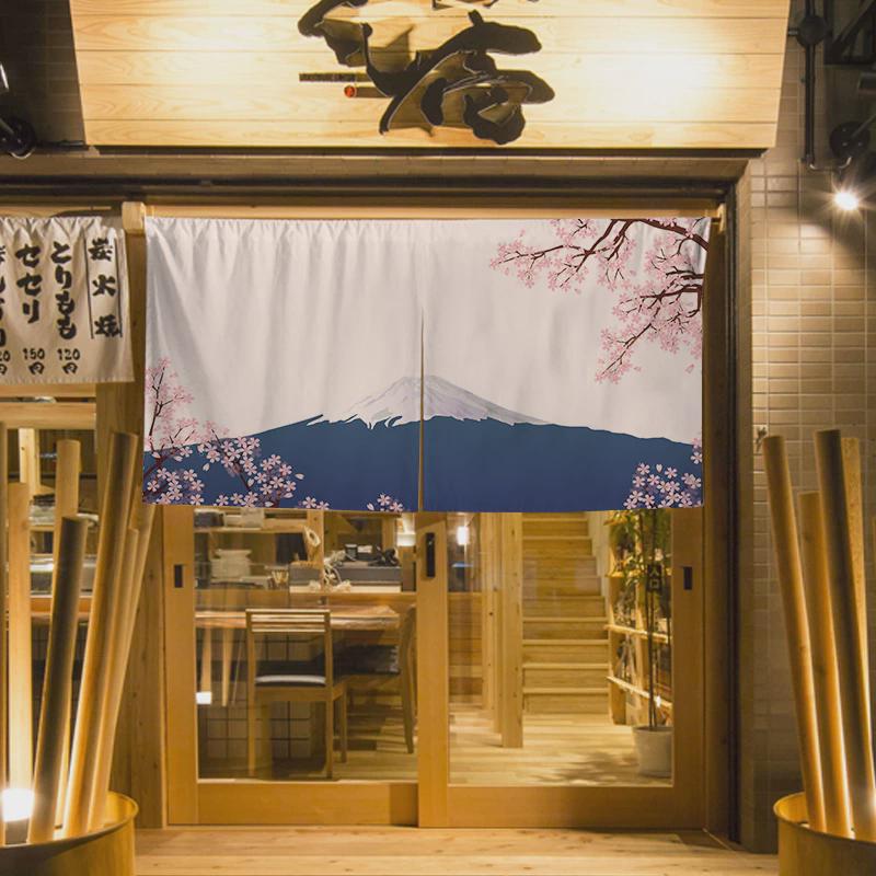 日式门帘半帘店铺门头装饰挂帘商用厨房隔断帘日料吧台遮挡布帘