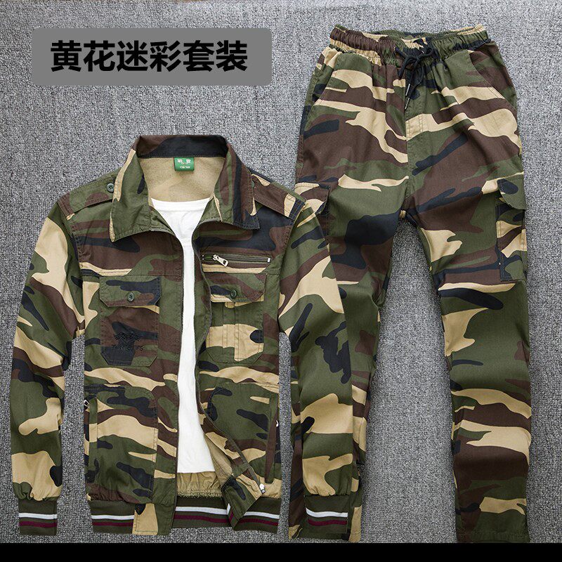 夏季棉线工作服男套装女薄款迷彩劳保服耐磨防烫焊工汽修户外工装