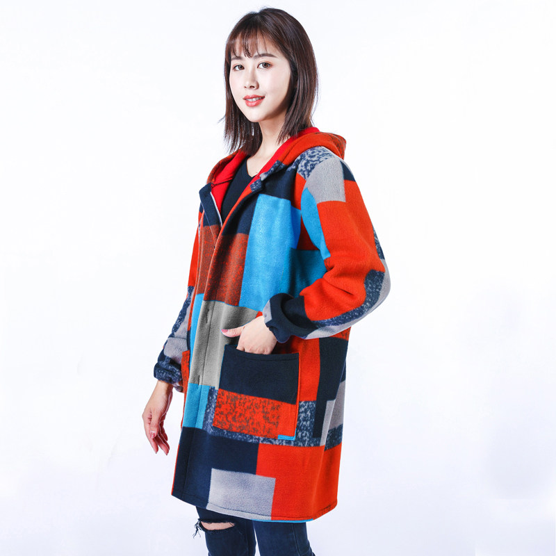剪毛绒罩衣成人长袖加绒加厚护z衣时尚工作服厨房围裙女反穿衣秋