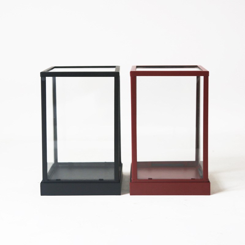 加工定制玻璃罩玻璃展示盒展示文物防尘罩铁艺玻璃材质盒