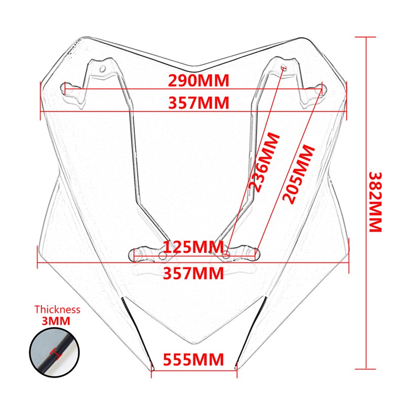 适合 杜卡迪 Multistrada V4 S 21-24 改装摩托车前风挡挡风玻璃