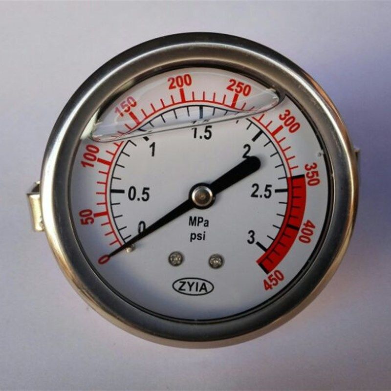 zyia轴向耐震压力表ytn-60z螺纹zg1/4压力0-3mpa450psi 63-68mm