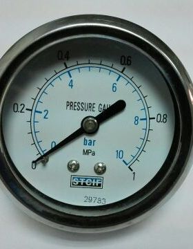 轴向不带边压力表 y-60z pressure gauge 0~1mpa 0~10bar stcif