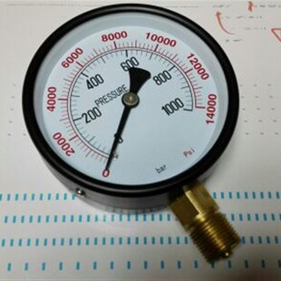 双刻度指示测量压力用压力表 14000psi 100 1000bar 指针式