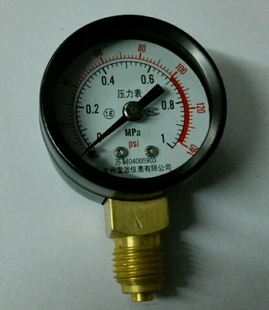 M10 140psi压力表直径40mm径向微小型压力表 1mpa