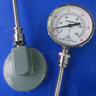 411 杆长度100mm 径向立式 探杆 1.5级M27X2 工业双金属温度计 WSS