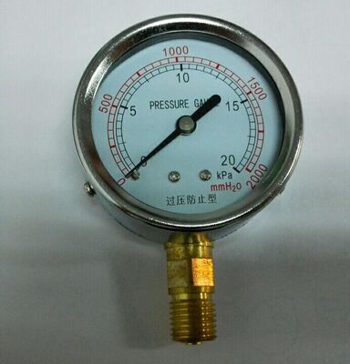 径向膜盒压力表 直径60mm pressuregauge 0-20KPA 0-2000MMH2O