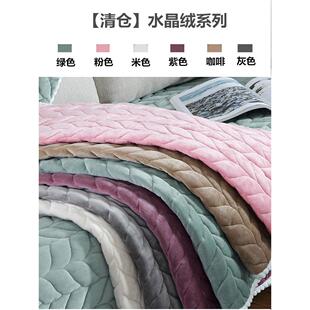 纯色长毛绒沙发垫面料防滑垫全包冬季加厚简单现代四季通用毛巾套