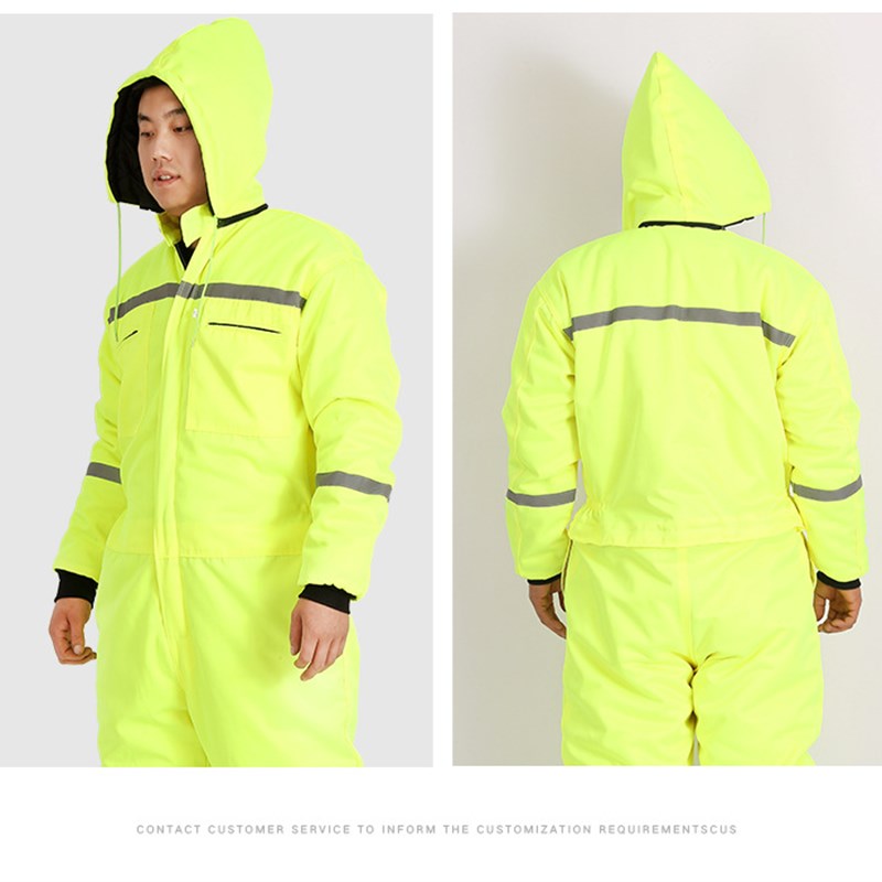 连体工作棉服冬加厚防寒服棉袄户外垂钓船员汽修保暖劳保连体棉服