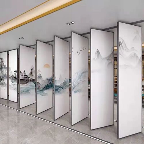 酒店活动隔断墙饭店包厢会议室隔音折叠门宴会厅展厅移动屏风隔断