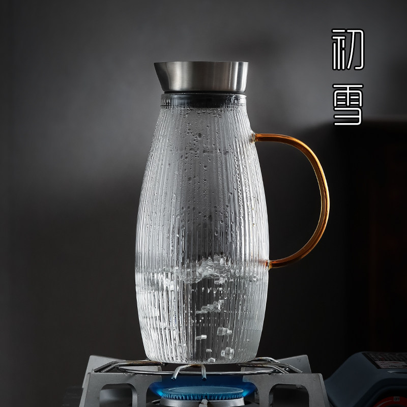 夏季冷水壶套装茶壶耐高温日式凉水瓶玻璃壶家用防爆大容量晾水杯