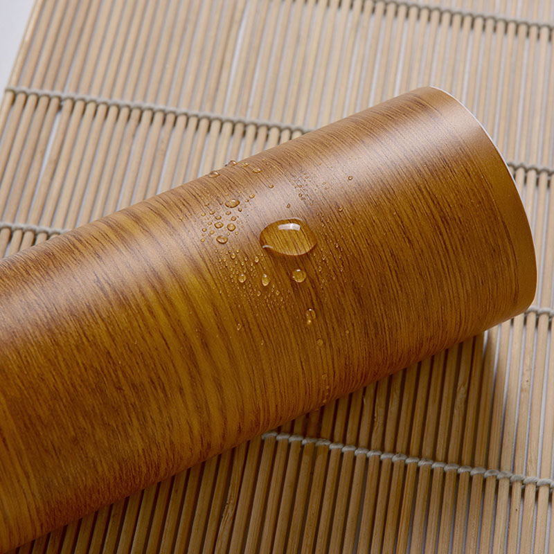加厚PVC防水 仿原木纹色旧门家具翻新贴纸自粘厨房V衣橱柜子书桌