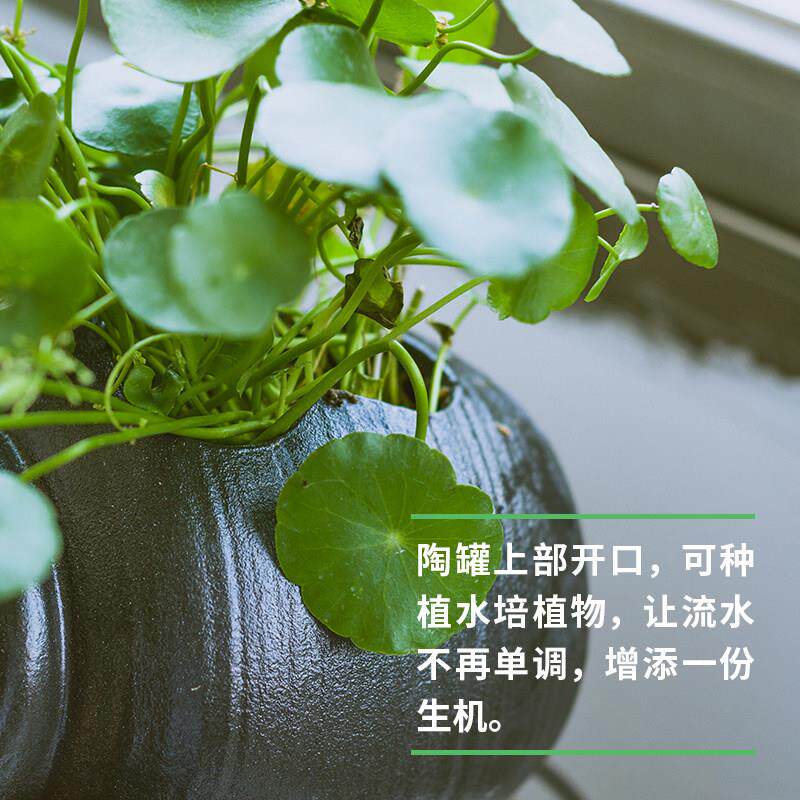 缸循环流过陶瓷罐种绿植水摆ZWL件套组鱼装饰美化沼泽滤系统古法