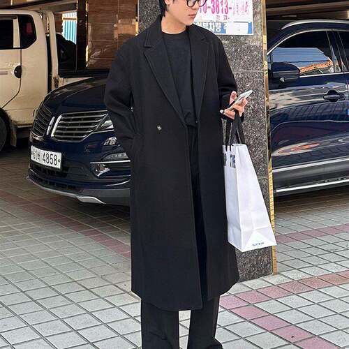 秋冬款男士大衣中长高级感呢ajnN5ico大衣款男毛士韩版风新衣男英