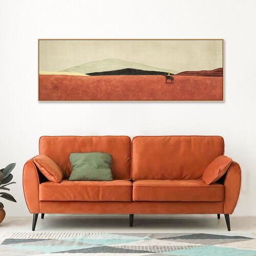现代抽象风景装饰画客厅玄关背景墙挂画卧室床头房间餐.厅长条挂