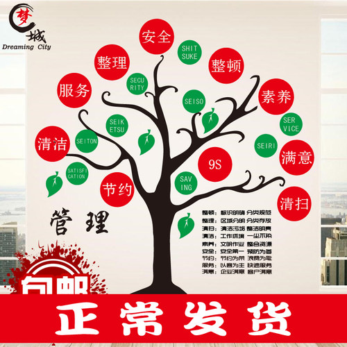 工厂车间5s9s标语安全生产x宣传墙壁贴画 公司企业文化管理墙贴纸