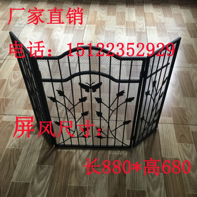壁炉屏风专业欧式风格铁艺t壁炉架护栏壁炉门屏风壁炉罩隔断火炉