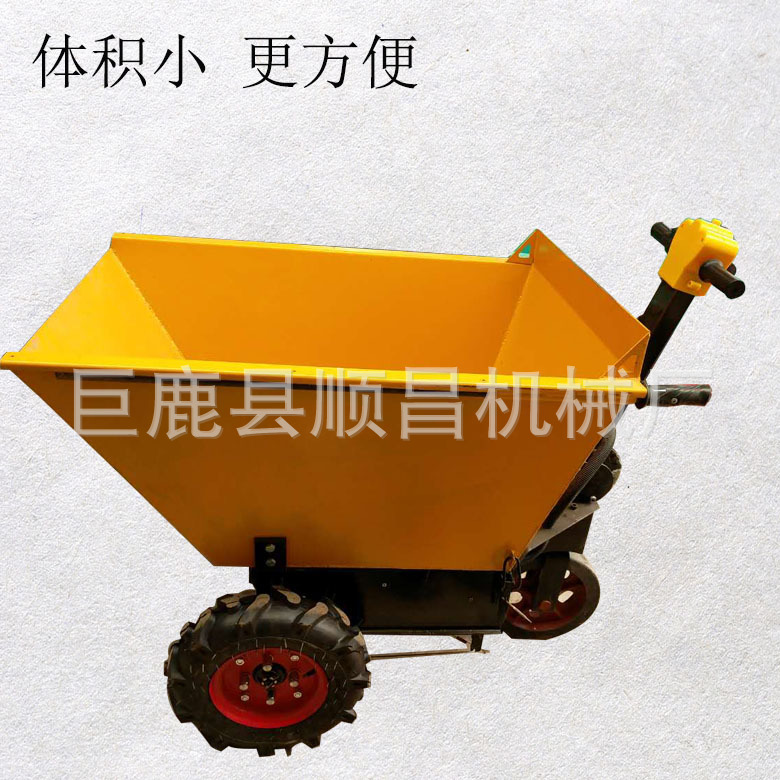 建筑工地电动手推车搬运车翻斗电动平板手推车养殖场推粪车