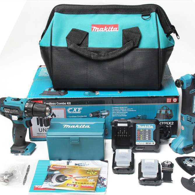 牧田CLX225X2电钻套装充电式多功能切割打磨机TM30+DF333电钻12V