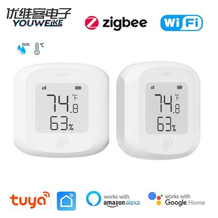 涂鸦WiFi/Zigbee温湿度传感器 智能远程联动室内温湿度计语音控制