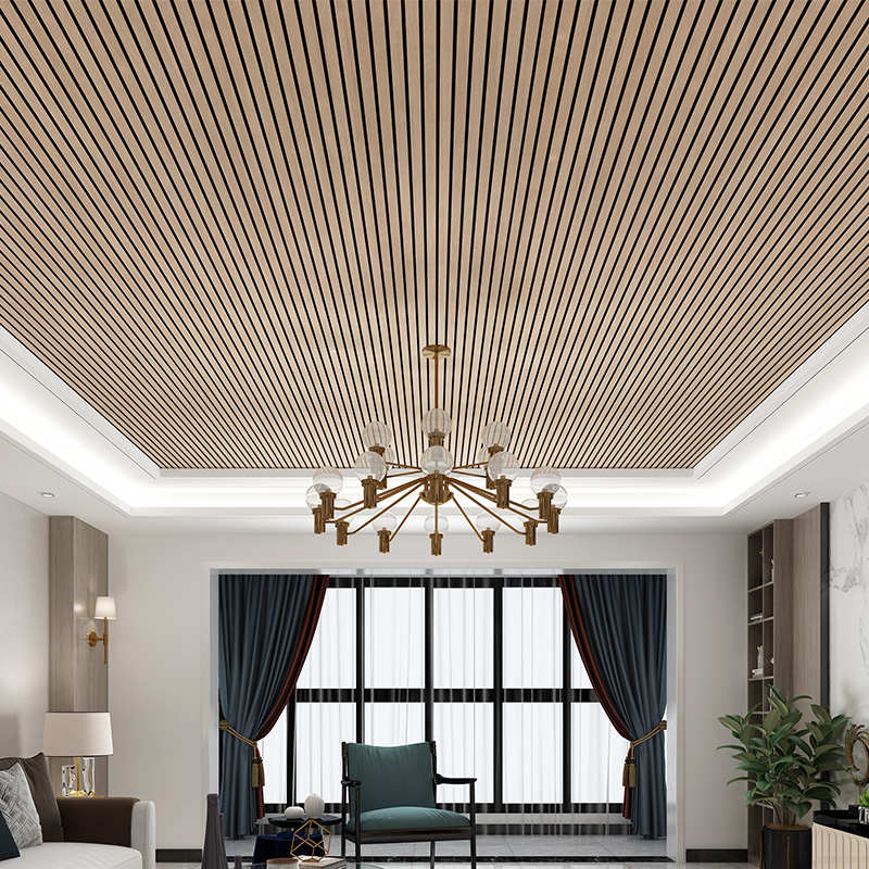 木纹格栅自粘吊顶装饰材料自装天花板墙贴客厅卧室会议室房顶翻新