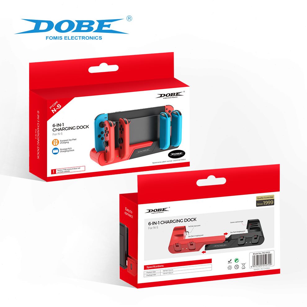 甄选Switch六合一手柄座充JoyCon左右手柄充电底座NS手柄充电座