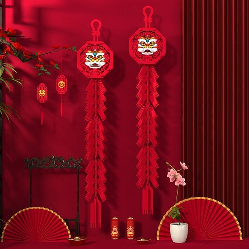 新年元旦布置装饰品福字挂件防水高档吊饰日富静电贴防盗门氛围