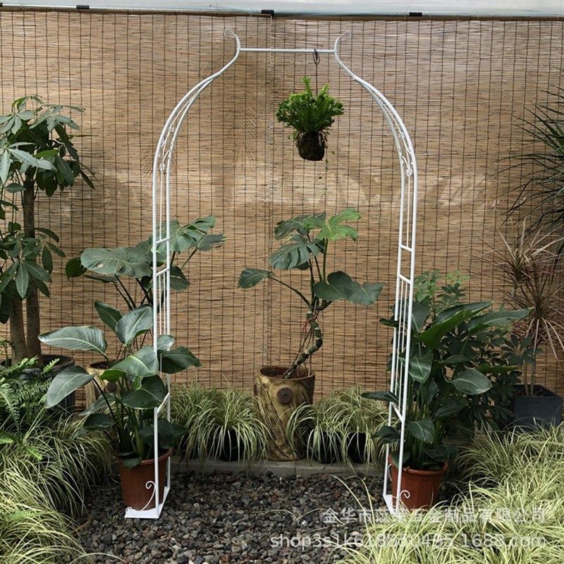 跨境铁艺葡萄架铁线莲月季拱门花架爬藤架子拱形攀爬植物支架户外