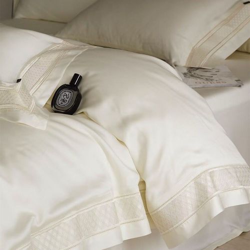 丝滑100支LF进口兰精天丝四件套纯色双镂空被套莱赛尔春夏裸睡床