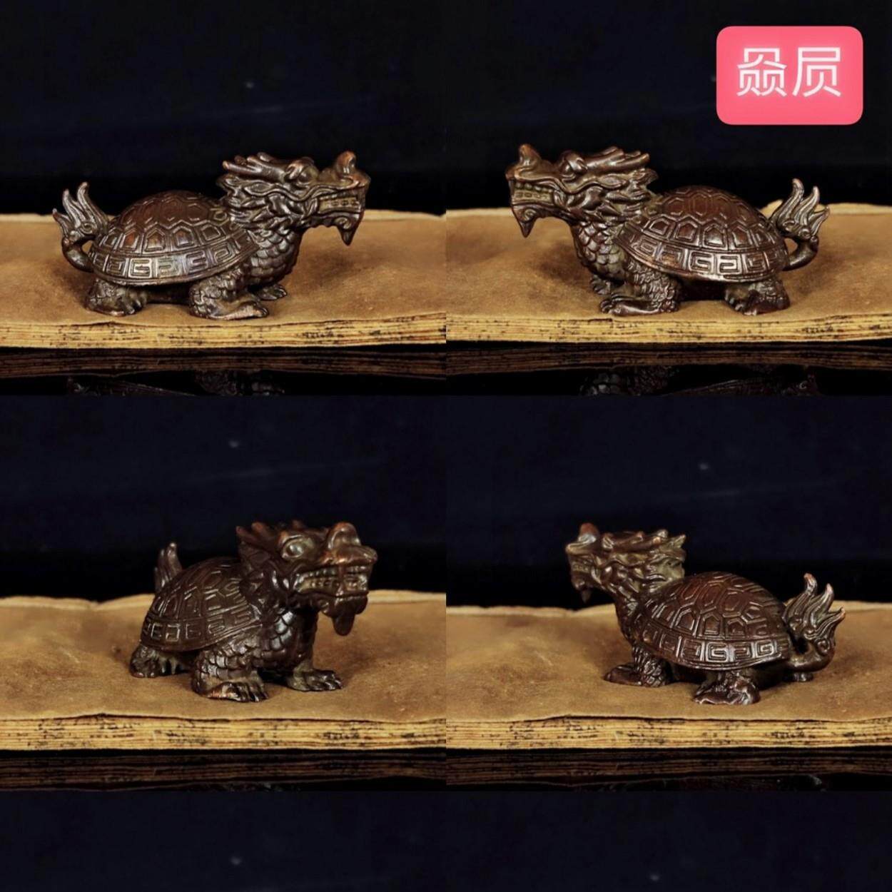 龙生九子睚眦蒲牢狻猊狴犴赑屃螭吻饕餮小号仿古铜器摆件鸱吻