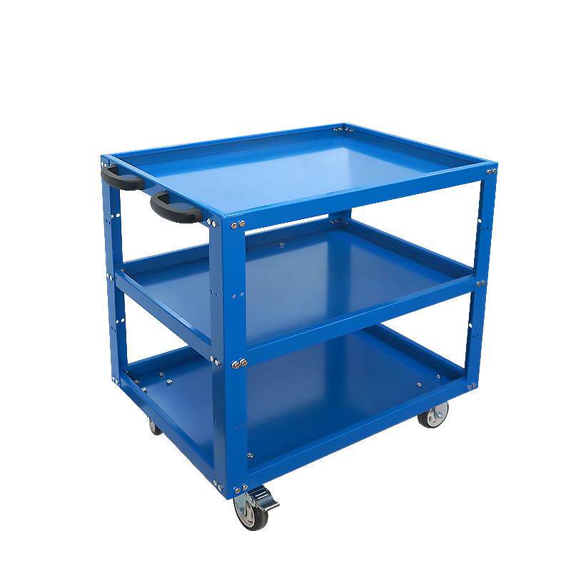 加高三层双把手柄静音刹车轮加重手推两层加大车间用工具零件推车