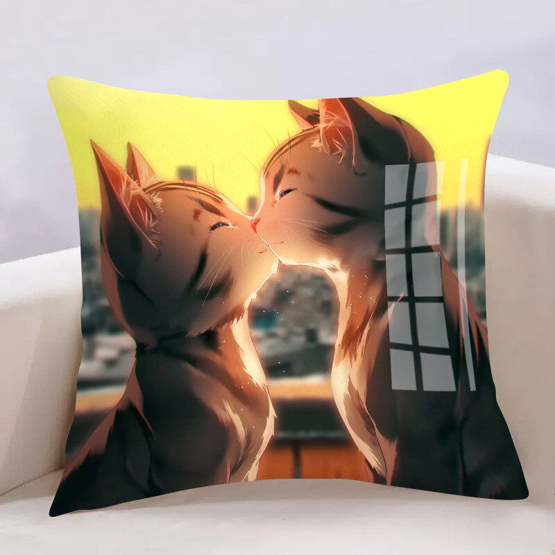 猫咪新款十字绣抱枕枕套靠枕沙发卧室车上自己绣满绣