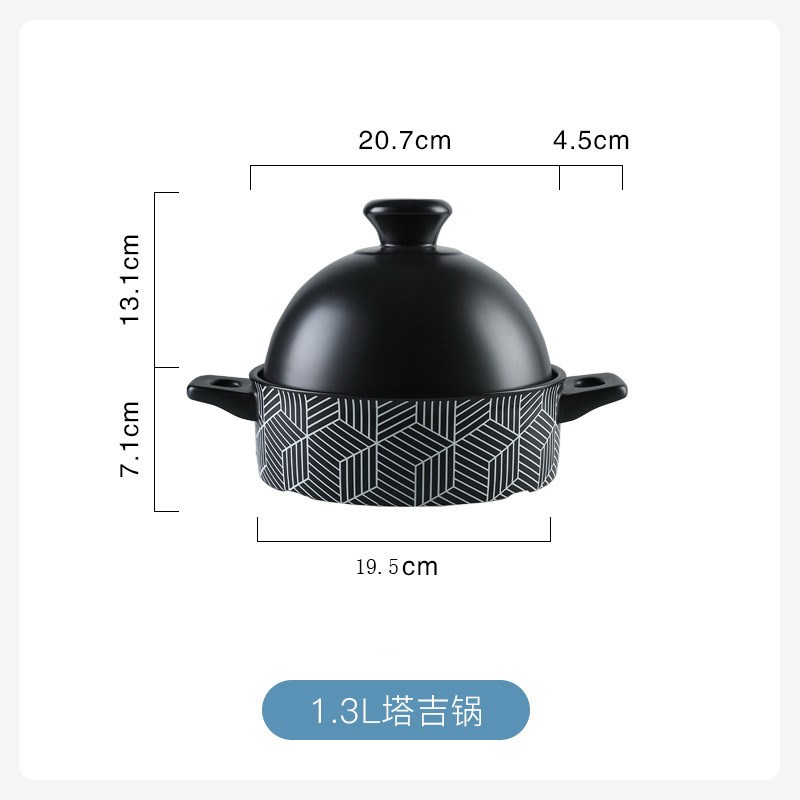 潮州陶瓷厂家中式陶瓷砂锅煮奶煲汤砂锅炖锅电陶炉可用大砂锅黑红