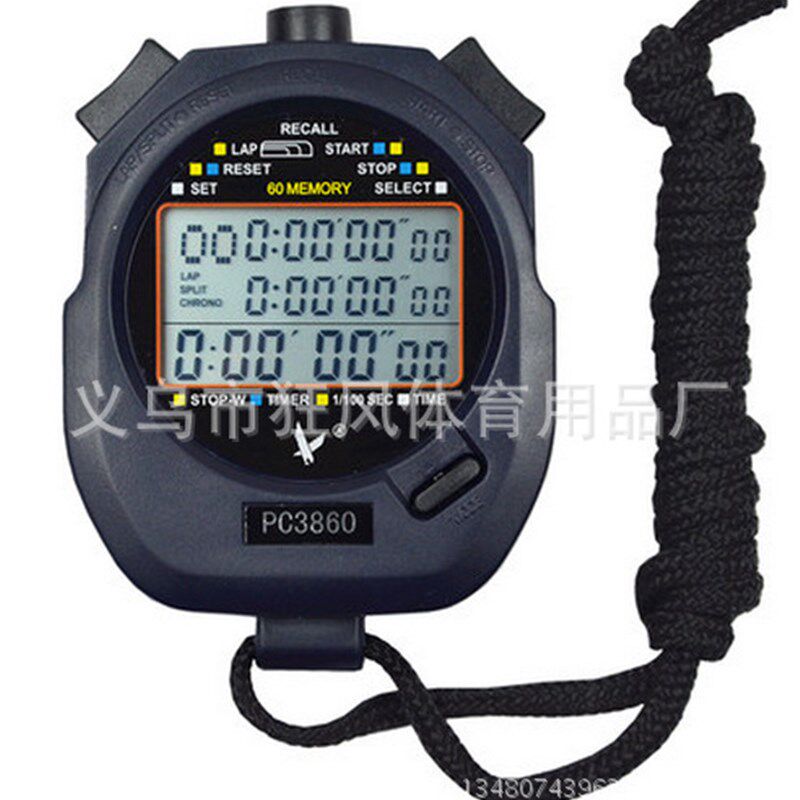 天福PC3860三排60道秒表多功能计时器电子表田径跑步比赛计时跑表