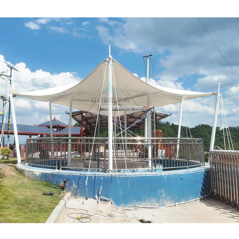 膜结构停车棚汽车钢结构张拉膜景观棚学校看台雨棚小区电动车雨篷