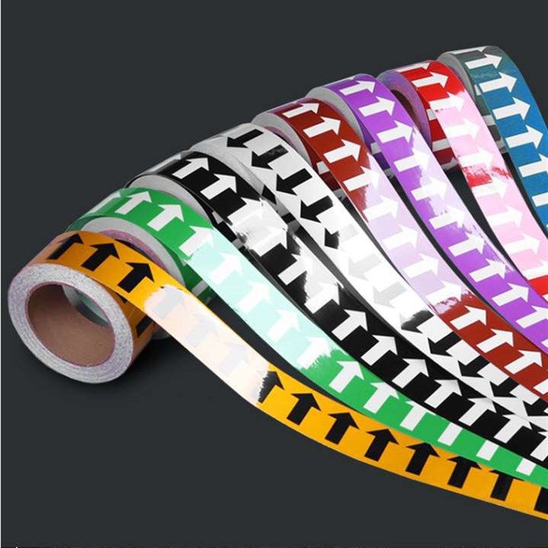 国标5cm10cm管道标识贴纸管道流向标识色环箭头管道箭头标签标志