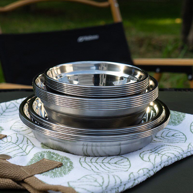 CLS户外超轻304不锈钢餐盘16件套便携自驾游露营烧烤餐具套装家用