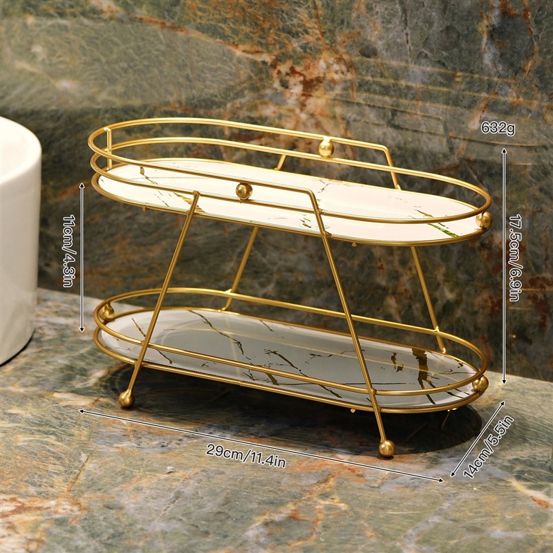 铁艺高级感卫生间整理架多层洗手台收纳架梳妆台桌面化妆品置物架