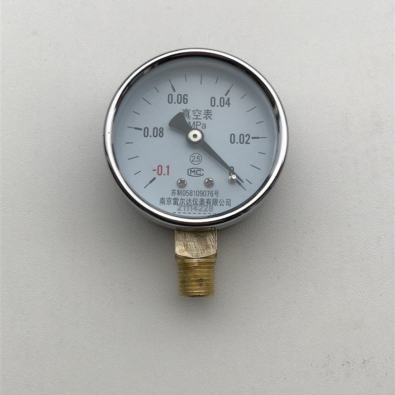 真空压力表 Y-60 -0.1-0mpa  直径60mm 径向 螺纹R1/4 精度2.5级