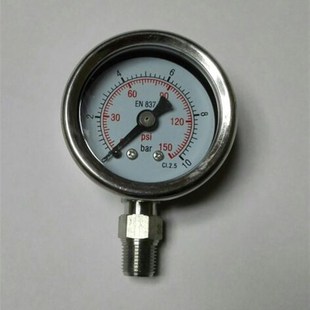 10bar 压力0 150psi 径向 小不锈钢压力表 螺纹zg1 直径41mm