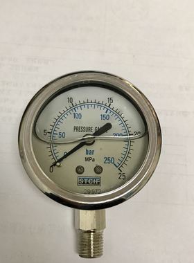 耐震压力表 stcif 直径68.5mm 压力 250bar 25mpa 立式 螺纹ZG1/4