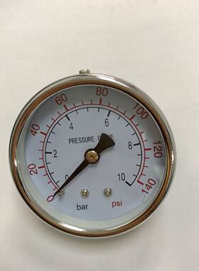 轴向压力表 10bar 140psi 直径60mm 螺纹G1/4 两分牙 牙外径13mm