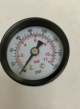 轴向压力表 Y-40Z 0-11bar 0-160psi ZG1/4 外壳42mm 牙12.9-13.5
