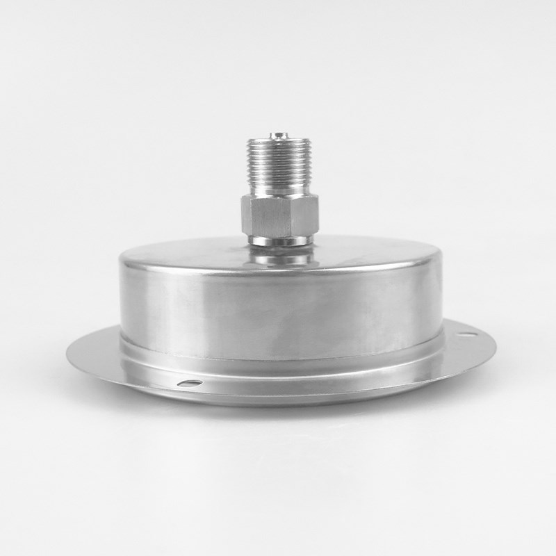 Yn100Bf-Zt轴心型不锈钢抗冲击压力计,边缘面板上海益民