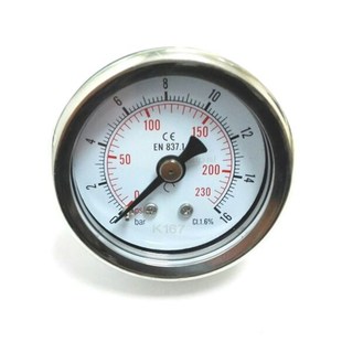 40Z 16bar 230psi 背接口 铜接头不锈钢壳压力表 壳直径41mm