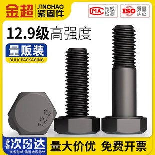 12.9级高强度外六角螺丝螺栓加长螺杆螺钉MM5M6M8M10M12M14M16M20