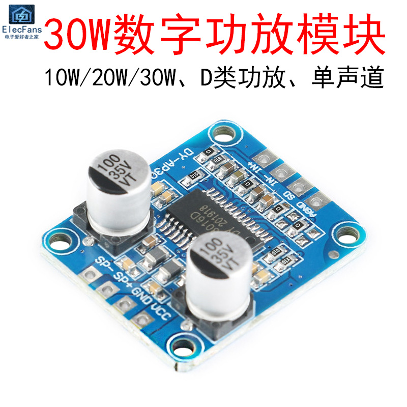 30W大功率D类数字单声道功放板模块音箱音响音频接收器DY-AP3001