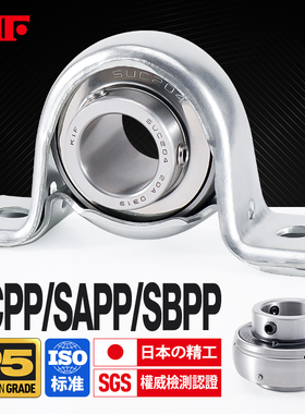 KIF进口PP钢板冲压轴承座外球面带座立式UCPP204 SAPP205 SBPP206
