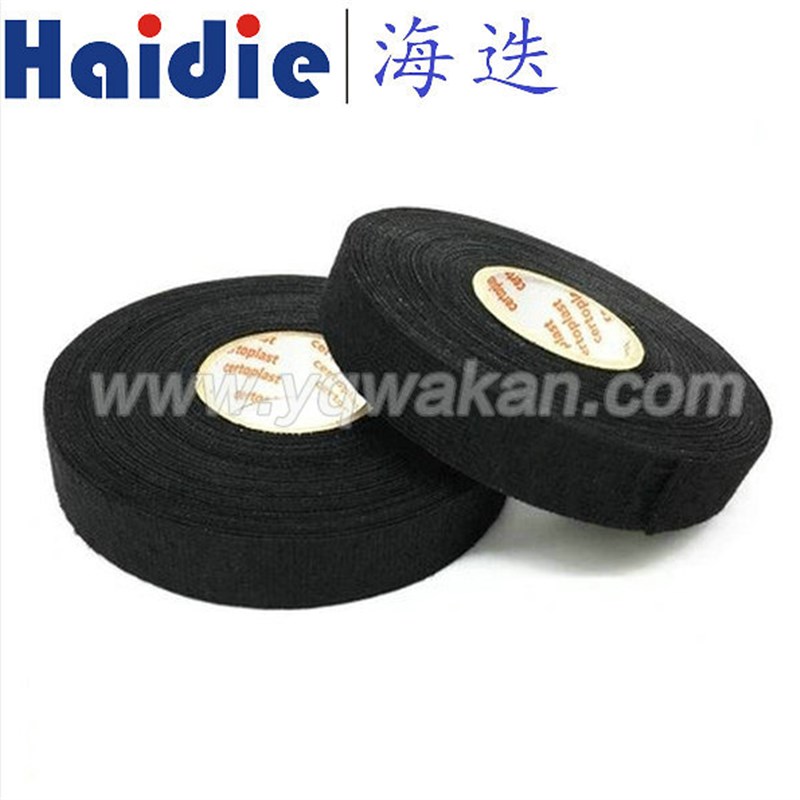 汽车线束绒布胶带耐高温隔音降噪超粘电工绝缘胶带胶布防尘19*15m